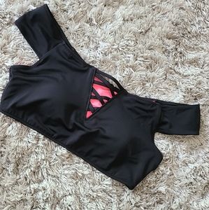PINK off the shoulder swim top